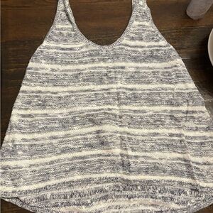 Abercrombie & Fitch Gray and White Striped Tank Top